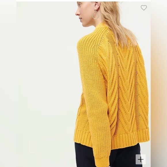 J. Crew Cable-knit mockneck Cotton Pullover Oversized sweater Ultramarine Size S - Picture 12 of 12